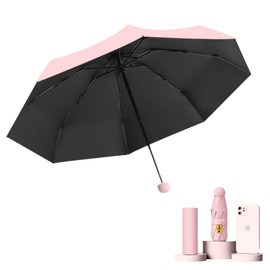 Fa&ni Parasol, UV Protection, 100% Light Shade, Folding Umbrella, Lightweight, For Both Sunny and Rainy Weather, Windproof, Compact Design, UPF50+ Sun Protection, Durable, Convenient to Carry, Pink