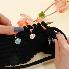 9PCS Pearl Number Stitch Markers for Knitting & Crocheting Enamel Number Crochet Stitch Marker Pearl Crochet Ring Charms Locking Stitch Markers for Weaving Sewing Jewelry Making