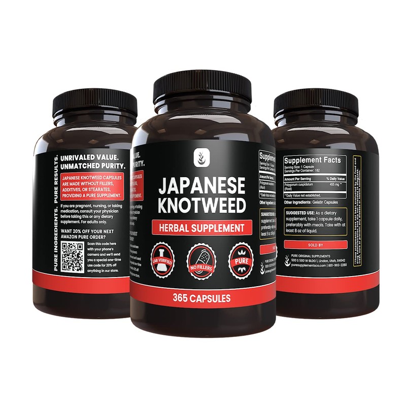 PURE ORIGINAL INGREDIENTS Japanese Knotweed, (365 Capsules) No Magnesium Or