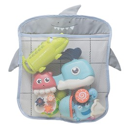 Mesh Bath Toy Storage, The Perfect Net for Bathtub Toys & Bathroom Organizer Bag- For Kids & Baby，Compatible with Two Complimentary Suckers,Bath Toy Storage Net(Gray,Without Toys)