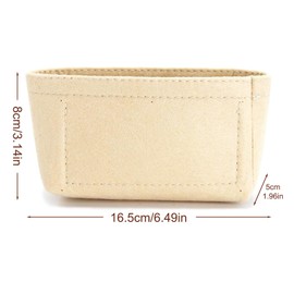 Amexo Felt Bag Organiser for Longcham Bag Mini, Beige Small Handbags Organiser Inner Bag Inner Bag Lightweight Mini Bag Organiser for Women's Carry Bag (No Zip)