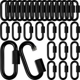30 Pack Chain Quick Links - Anti-Rust Heavy Duty Carabiner Connector, 1600lbs Load Capacity, 5/16" D Shape Locking Quick Chain Repair Links for Outdoor, Camping, Swing, Hiking