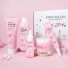 Sakura Gesichtspflege Set, 5 Stück hautpflege frauen feuchtigkeit, mit Gesichtsreinigung,