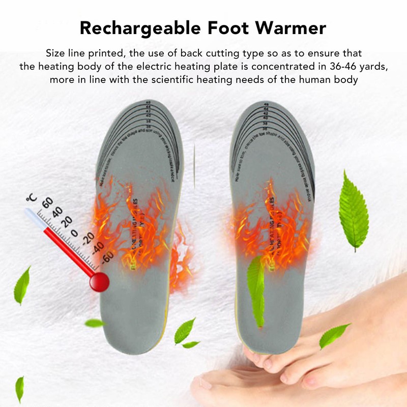 Heated Insoles USB Rechargeable Eletric Foot Warmer for Outdoor Hunting