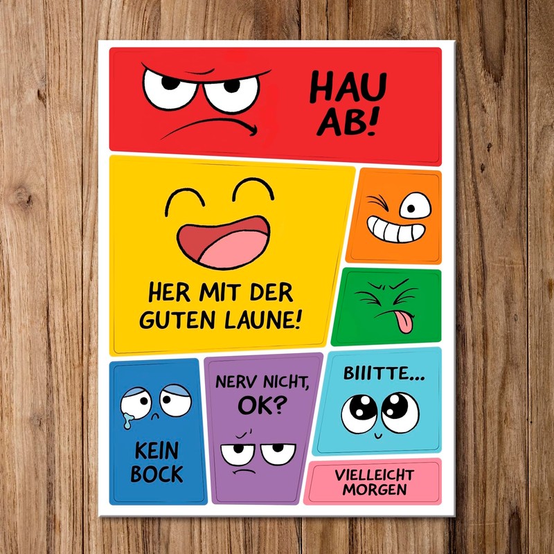 Emotions Magnet Set with Sayings Her with the Good Mood