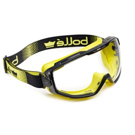 bolle SAFETY Universal Goggles, light weight, anti-scratch, and anti-fog coating - BLACK/YELLOW, CLEAR Lens