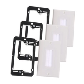 SEWACC 3pcs American Brush Panel Wall Single Brush Plate 1 Gang Mounting Bracket Low Voltage Mounting Support Low Voltage Bracket 1 Gang Mounting Stand Plastic Black