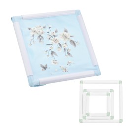 PATIKIL 3 Pieces Square Embroidery Hoop Cross Stitch Hoops Frames Rectangular Embroidery Snap Frame DIY Sewing Tools for Quilting Silk-Painting, Green