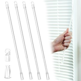4 piezas de repuesto para persiana vertical de PVC, con gancho y asa, varita inclinable para ventanas, cortina y puerta de cortina (12 pulgadas)