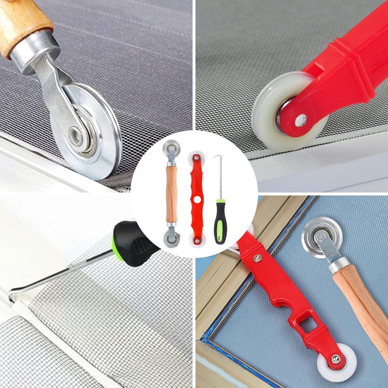 3 Pieces Installation Door Window Screen Wheels, Roller Puller Wheel