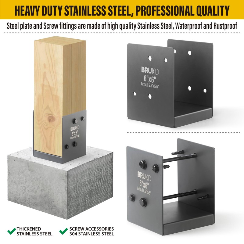 Brukid Stainless Steel 6 x 6 (Actual: 5.5 x 5.5)