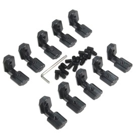 Befenybay 10PCS Black T Slot L-Shape 90 Degree Interior Inside Corner Connector Joint Bracket with Screws for 8mm T Slot Aluminum Extrusion Profile 4040 Series Slot (4040-Black)
