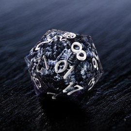 Dice Set – Dark Necromancer Polyhedral Dice with 3D Miniatures Inside – Sharp Edge Resin DND Dice Set with Undead Army, Skull Sphere & Gothic Design – Perfect for Tabletop RPGs, Dungeons & Dragons.