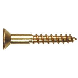 #12 x 1-3/4 Brass Wood Screws, Flat Countersunk Head, Phillips Drive - (Pack of 100) Solid Brass Plain Finish, Screw Size: #12, Length: 1-3/4 inches
