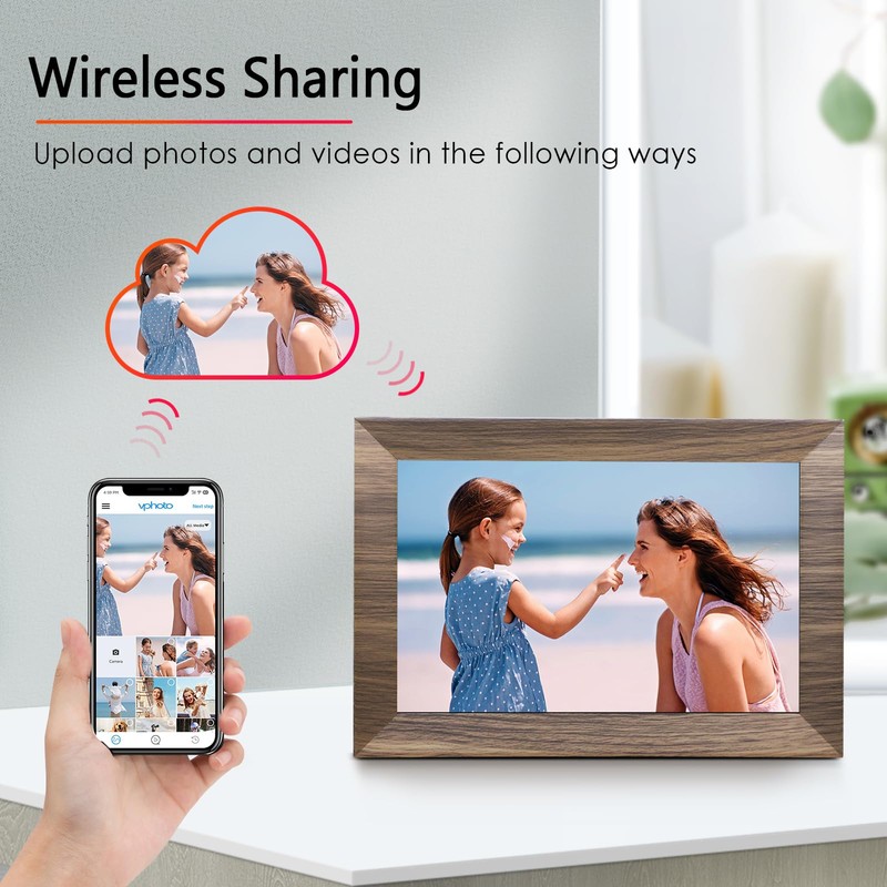 Canupdog WiFi Digital Picture Frame 10.1 Inch, IPS Touch Screen