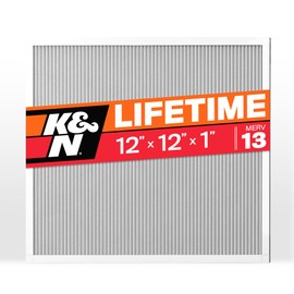 K&N 12X12X1 HVAC Furnace Air Filter, Lasts a Lifetime, Washable, Merv 13, the Last HVAC Filter You Will Ever Buy, Breathe Safely at Home or in the Office, HVC-13-11212