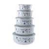 Harilla 5 x Enamel Bowls Nesting Storage Bowl Cooking Container