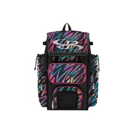 Boombah Superpack Bat Bag - Backpack Version (no wheels) - Holds 4 Bats - Rainbow Scratch Multicolor