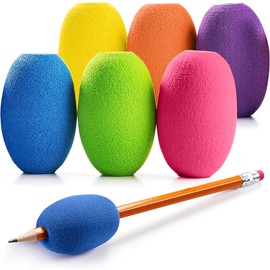 Pencil Grips 6-Pack - Soft Cushioned Handwriting Grip for Kids & Adults, Ergonomic Writing Aid for Better Pencil Control Ideal for Left & Right Handed
