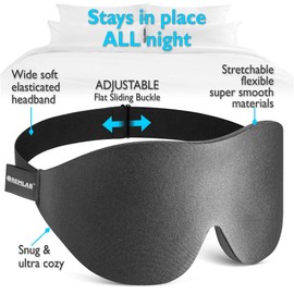 Sleep Eye Mask for Men and Women, Luxury Sleeping Eye Mask Better Weighted Eye Covering Blinds, Male and Female Large and Small Face, Long Lash Extensions, Lightweight Washable (Peaceful Grey)