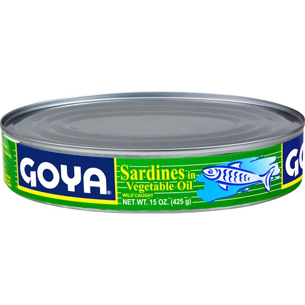 Goya Foods Wild Caught Sardines In Vegetable Oil, 15 Ounce (Pack of 24)