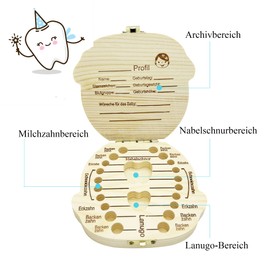 ZKSMNB Children's Tooth Boxes, Tooth Box for Milk Teeth Girls, Wooden Tooth Box for Tooth Fairy Gifts, Storage Container for Teeth with Tweezers and Cotton Ball (Girls)