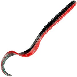 Savage Gear Rubber Worms for Perch and Zander 9 cm 3 g Rib Worm, Colour: Red N Black