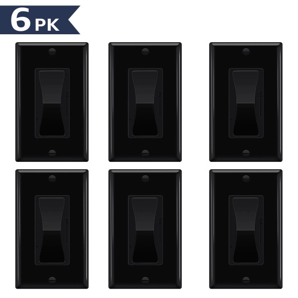GREENCYCLE 6PK Black Dimmer Light Switch LED CFL 3-Way LED