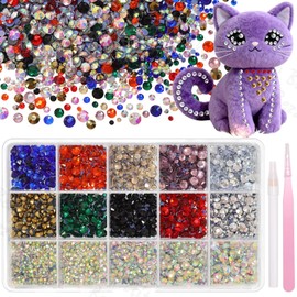 15000Pcs Colorful Flatback Hotfix Rhinestones for Bedazzling, Hotfix Gems