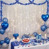 Riceshoot 33 ft Valentines Heart Tinsel Garland Glitter Blue Silver