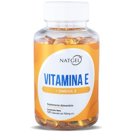 VITAMIN E | Vitamina E con Omega 3 | 120 Capsulas Softgels de 700mg | Antioxidante para Salud de la Piel y Sistema Cardiovascular | Natgel