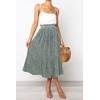 Oyamiki Ladies Green Skirt Elastic Trendy Polka Dot Summer Skirts