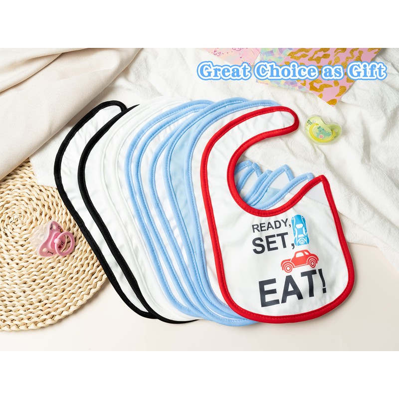 BWkoss 10Pcs Waterproof Baby Bibs Unisex Newborn Babies Food Bibs