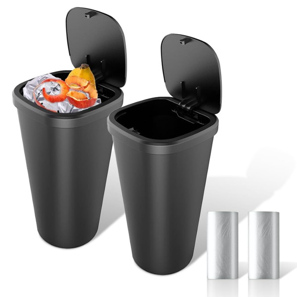 KITUREK Mini Car Trash Can with Lid, Waterproof Cup Holder