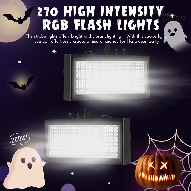 Retisee 2 Piezas Luz Estroboscópica de 270 LED para Halloween
