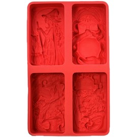 Magical Silicone Mold Set of 4 for soap Making, Candle, Resin, Chocolate, Plaster with: Witch, Fortune Teller, Wizard, Alchemist