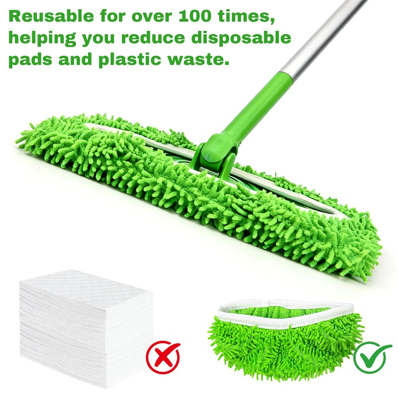 Septo 8Pcs Reusable Microfiber Mop Pads, Replacement Compatible with Sweeper