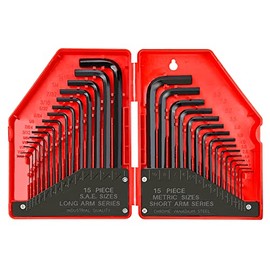 YIYITOOLS - HN-1-001 Hex Key Allen Wrench Set – 30-Piece Industrial Grade Set Tools, 1/20-3/8 inches, 1.27-10 mm, Black and Silver