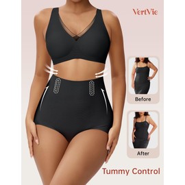 Vertvie Tummy Control Shapewear Panties for Women Seamless Soft High Waisted Body Shaper Underwear Butt Lifting Girdle Panty(Black,XX-Large,Control Briefs)