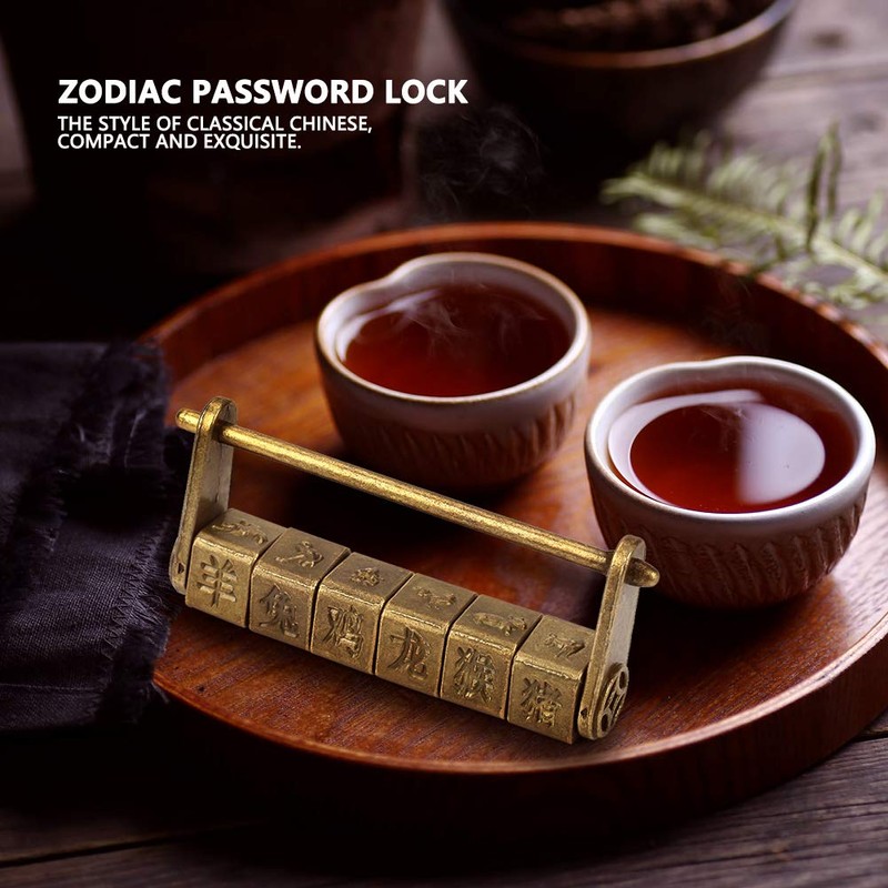 Retro Padlock, Classic Ancient Style Chinese Combination Lock for Jewelry