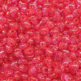 Heart Beads Pink Glitter Sparkle Large Hole Pony Beads Made in USA