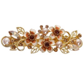 Austrian Crystal Bridal Hair Barrettes, Rhinestones Vintage Hair Clips, Sparkly Glitter Crystal Hairgrip Wedding Hair Headwear Accessories for Women Girls (Champagne)