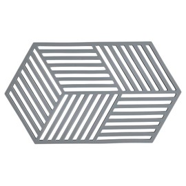 Zone Denmark Hexagon Topfuntersetzer Hitzebeständig, Silikon Untersetzer, Praktische und Dekorative Topf-Untersetzer, Spülmaschinenfest, 24 x 14 cm, Cool Grey