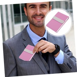 Baluue 2pcs Business Card Holder International Travel Must Haves Business Card Case Cards Sleeve Cards Holder Wallet Card Case Leather Cards Wallet Travel Essentials Cards Cover Cards Bag