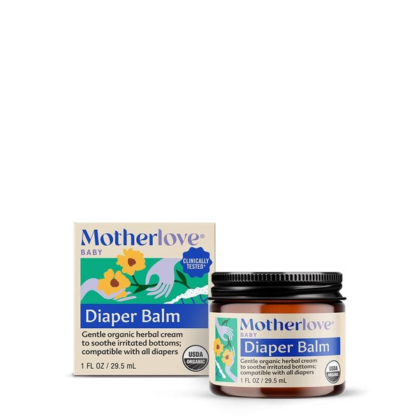Motherlove Diaper Balm (1 oz) Organic Herbal Diaper Rash Cream—Cloth Diaper Safe, Zinc Oxide- & Petroleum-Free—Ideal Diaper Bag Size