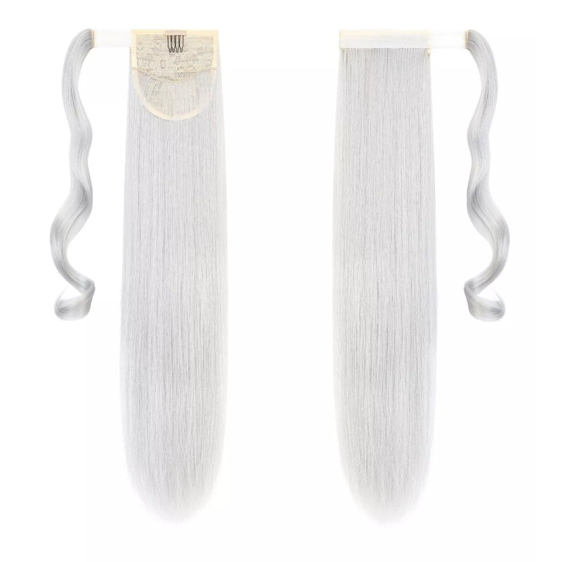 Xbwig Coleta Postiza Cabello Lacio Caballo Natural Extensiones