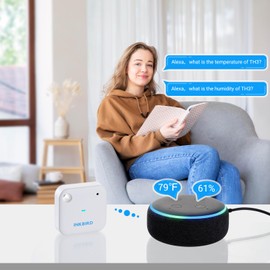 INKBIRD WiFi Thermometer Hygrometer Monitor, Smart Temperature Humidity Sensor IBS-TH3 with App Notification Alert, 1 Year Data Storage Export, Remote Monitor for Greenhouse Wine Cellar Baby Room