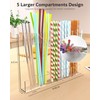 Upgraded 9.6'' Large Acrylic Straw Holder for Cabinet Door, Space-Saving
