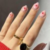 Short Almond Press on Nails Valentine Heart False Nails with
