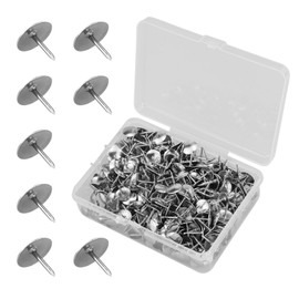 500pcs Silver Drawing Pins, 9.5mm Round Push Pins Iron Thumb Tacks Office Pins Head Nail Pin Doornail Metal Pin Map Tacks Round Head Tack Tone Corkboard Photo Push Pins for Crafts, Home, Office or DIY